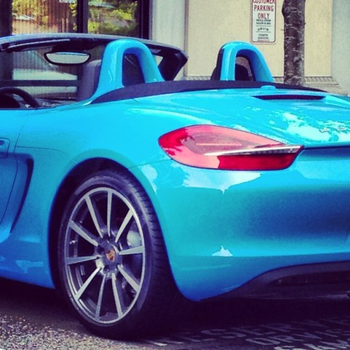 bubble gum blue porsche